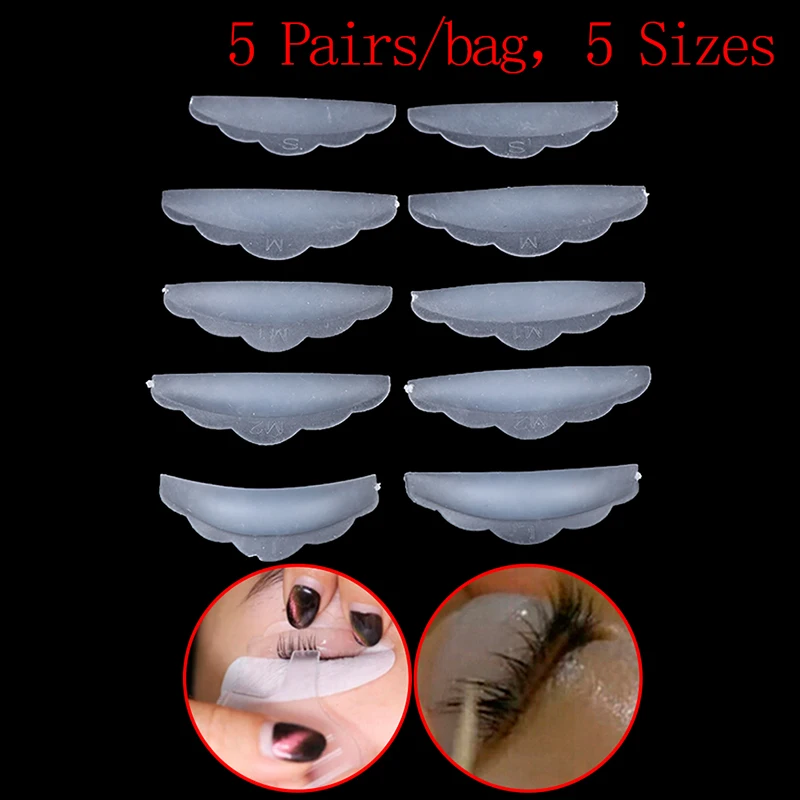 5Pairs Silicone Eyelash Perming Pad Lashes Rods Shield Lifting 3D Eyelash Curler