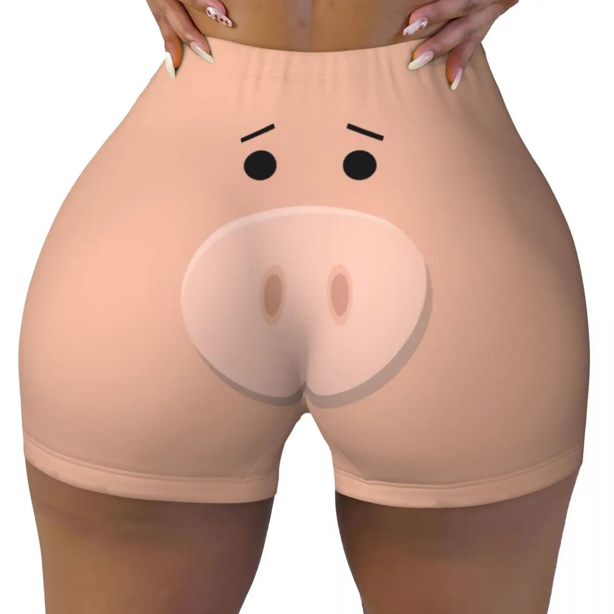 

Custom Anime Toy Story Hamm Pink Pig Face Volleyball Biker Workout Shorts Women Cartoon Movie Gym Athletic Yoga Shorts