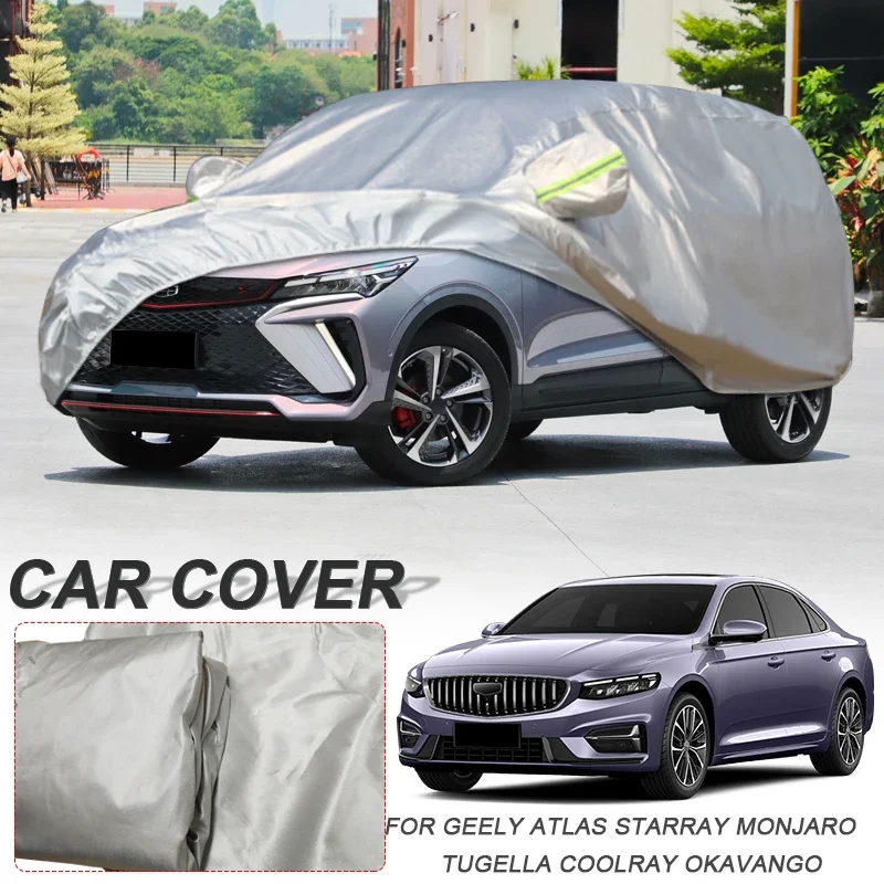 For GEELY AZKARRA BINRAY CITYRAY COOLRAY EMGRAND GX3 PRO LIVAN X6 PRO MONJARO OKAVANGO PREFACE TUGELLA 210T Polyester Car Cover