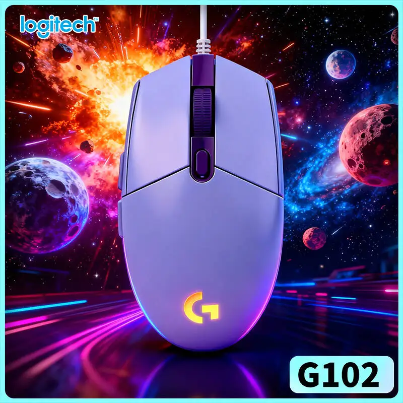 

Проводная мышь Logitech G102 с 6 программируемыми кнопками, временем отклика 1 мс, RGB-подсветкой, отлично подходит для любителей MOBA, RTS, FPS