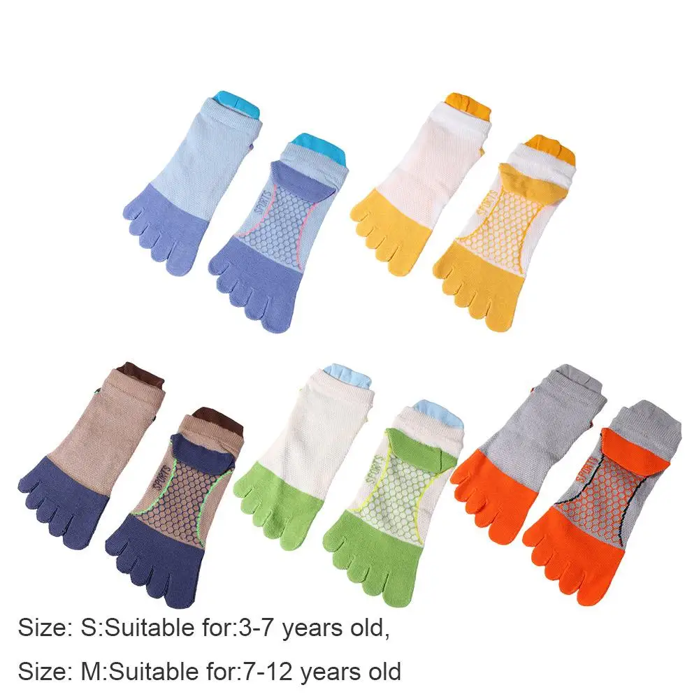 Anti-slip Five Finger Socks Kids Cotton Mesh Breathable Children Accessories Sport Split Toe Hosiery