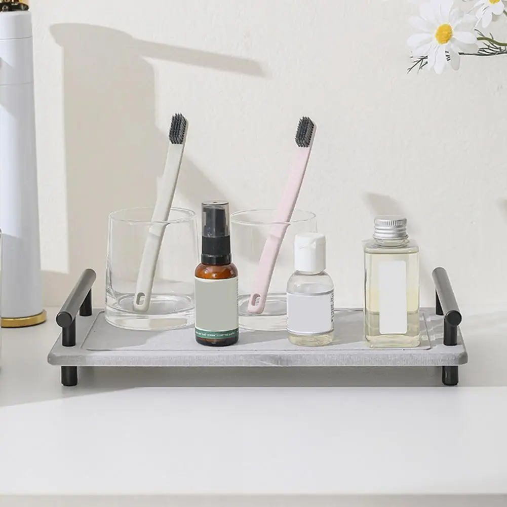 Bathroom Storage Shelf Storage Organizer Efficient Bathroom Sink Organizer Shelf with Handle Quick Dry Super for Diatomaceous