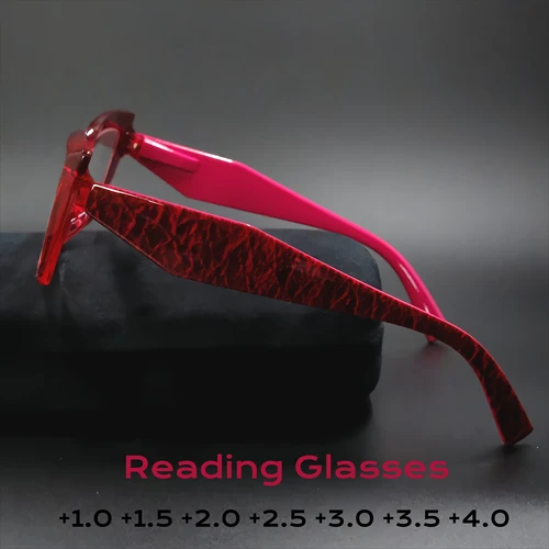 Gafas de lectura con montura de ojo de gato de colores brillantes para mujer, gafas de presbicia con bloqueo de luz azul, gafas de visión de lejos, dioptrías a + 4,0