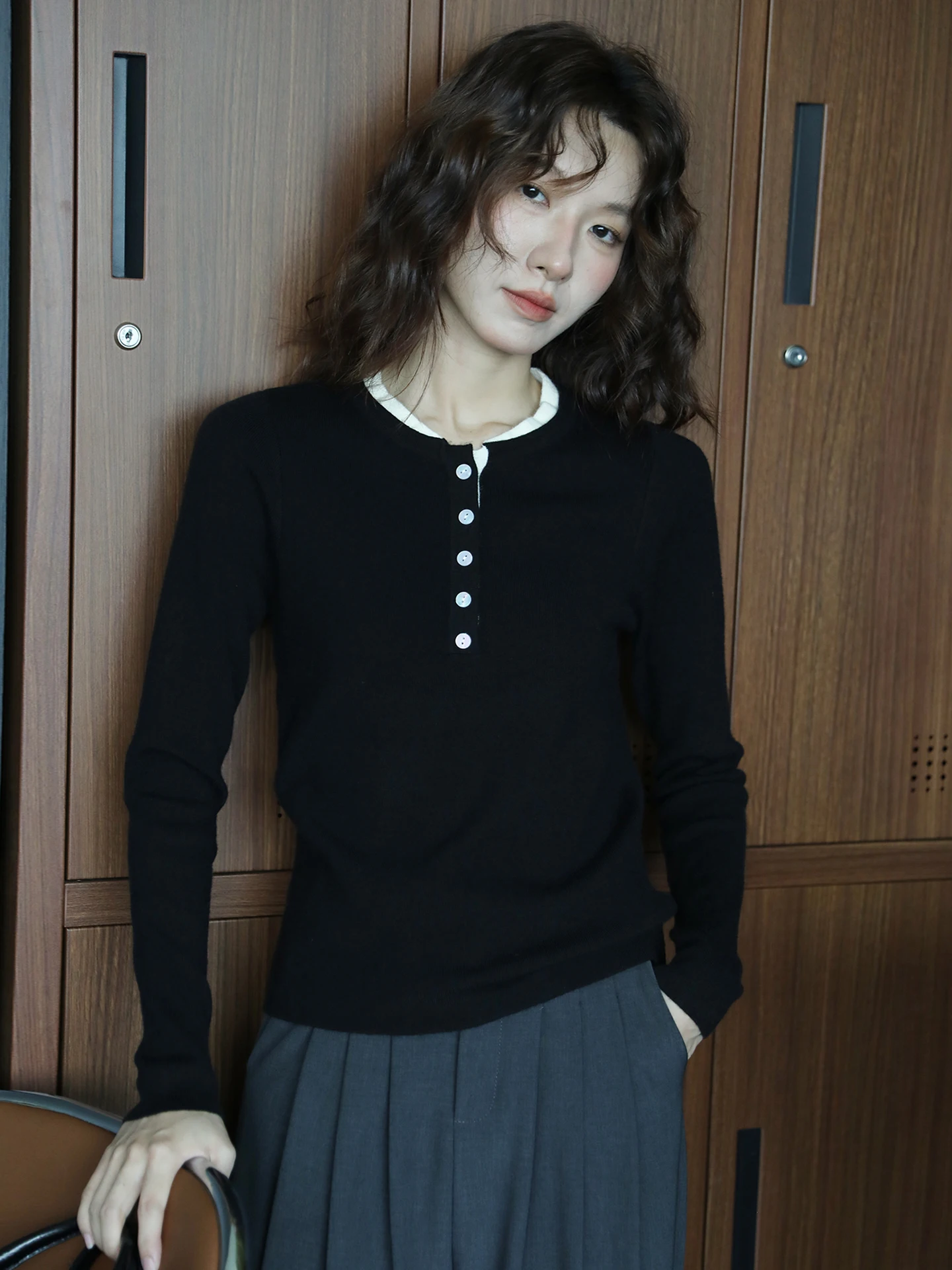 

Bla Retro Soft Long Sve Knitted irt Base Layer irt Outerwear Color Blo Spring Autumn Faion Slimming Top Women's ...