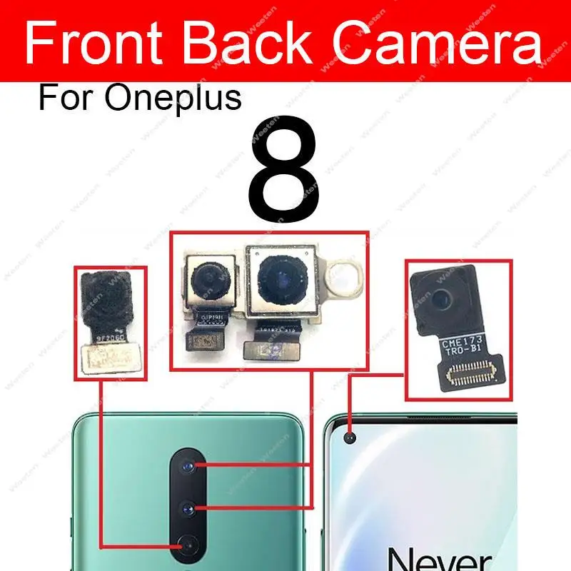 Main Rear Front Camera For Oneplus 1+ 8 8Pro 8T Big Back All Front Small Facing Camera Module For OnePlus 8 8pro 8t Replacement