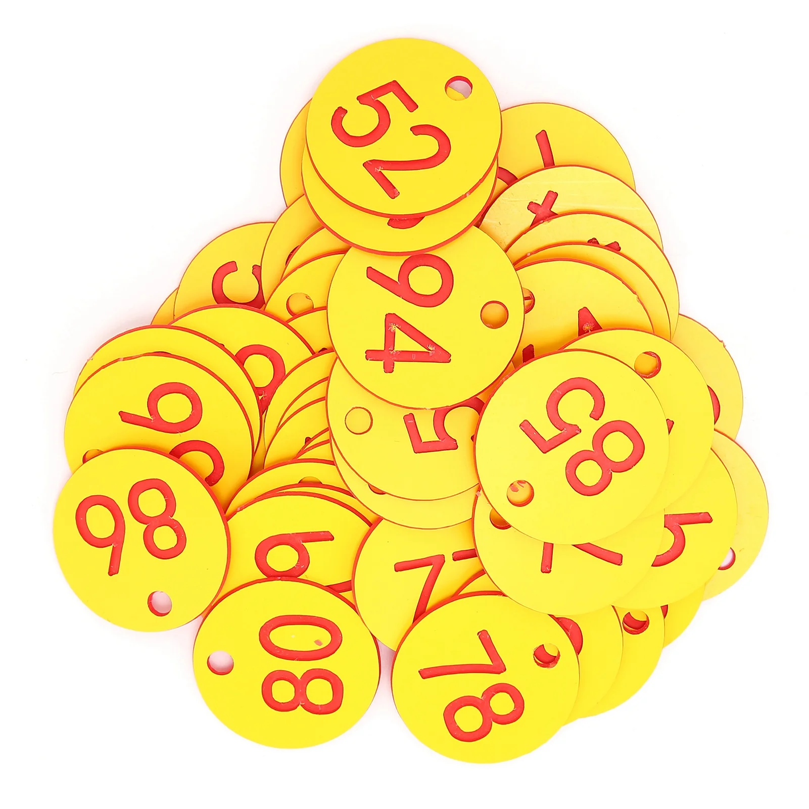 

ABS Round Numbered Beehive Sign Labels with Hole Red+Yellow Farm Livestock Beehive Accessory