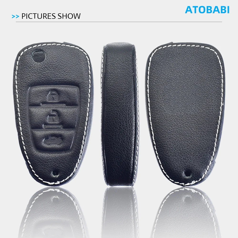 ATOBABI الجلود غطاء مفتاح السيارة حقيبة ل FAW Besturn X80 2015 2016 2017 2018 الوجه عن بعد Fobs شل حامي حالة اكسسوارات السيارات #3