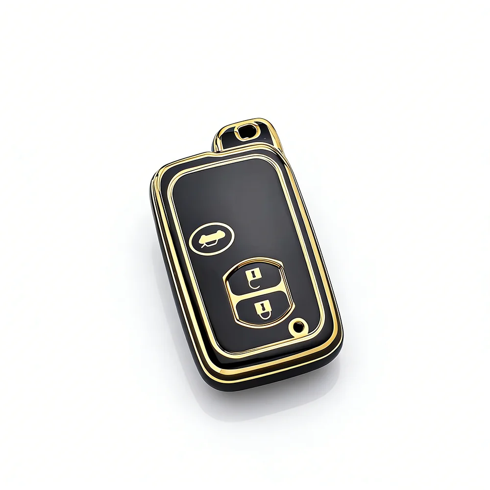 

Мягкий чехол для автомобильного ключа из ТПУ для Toyota RAV4 Highlander Camry Avalon Prius Alpha Aqua Land Cruiser Auris — 3-кнопочный чехол для дистанционного брелока