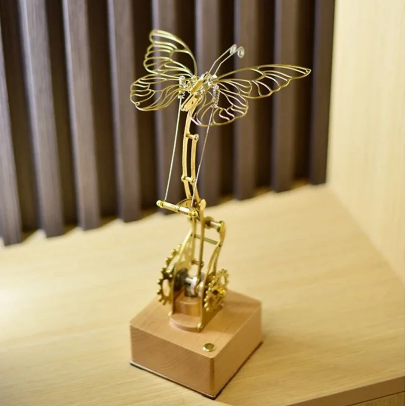 Steampunk Mechanical Butterfly Dynamic Decorative Art Creative Table Assembled Model Gift