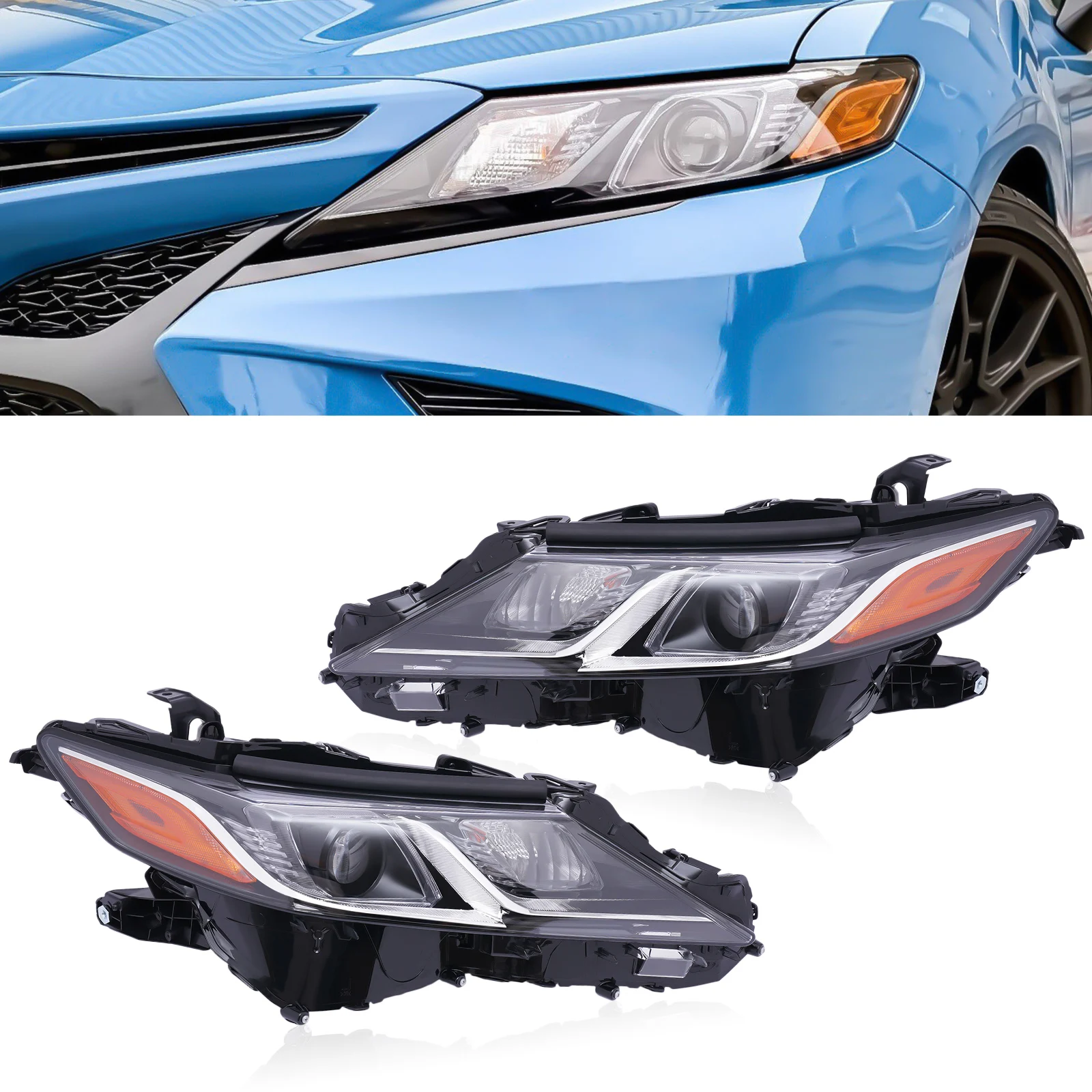 

Full LED Left/Right Headlight Assembly For 2018-2021 Toyota Camry LE SE Headlights OEM Set Direct Replacement