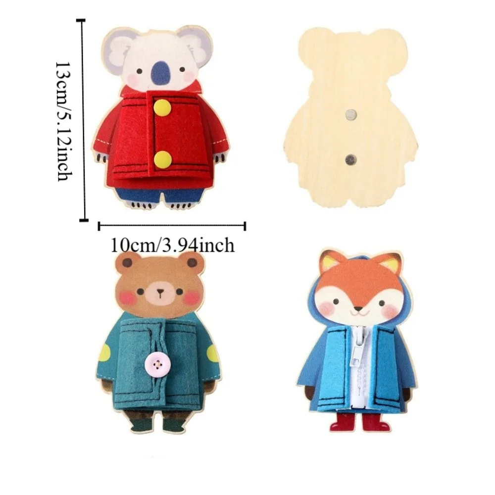Usando roupas crianças montessori brinquedo cognitivo aprendizagem botão zíper educação precoce brinquedo mão-olho coordenação animal ocupado placa