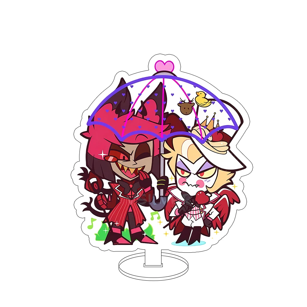 Für Hazbin Hotel Vaggie Alastor Lucifer Morningstar 10 cm Acrylständer senden Freunde Cartoon niedliche Desktop-Ornament