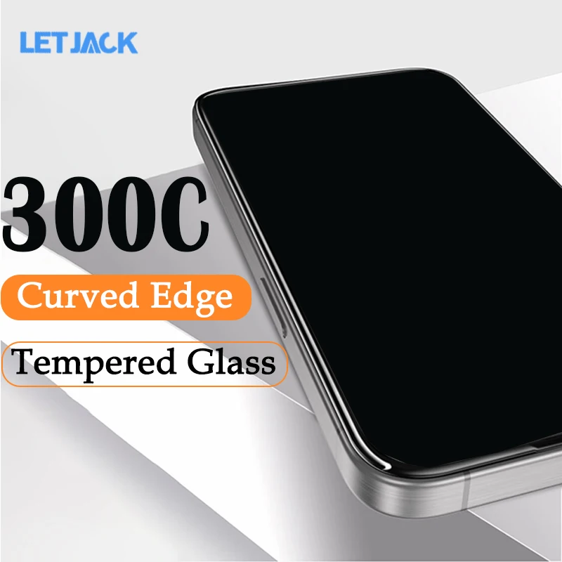 

300C Full Cover Protective Glass For iPhone 16 15 14 13 12 11 Pro Max Plus 3D Arc Edge Tempered Glass Screen Protector HD Film