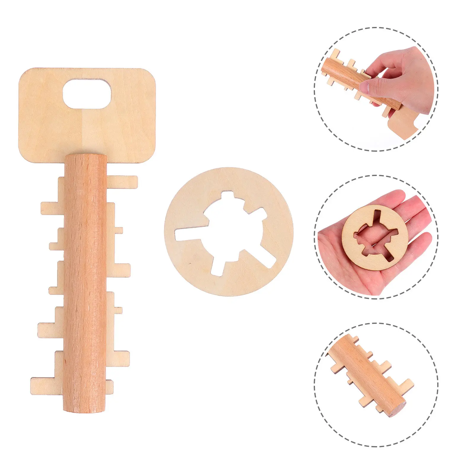 

Набор из 2 бамбуковых головоломок Лубань: развивающая интерактивная игра для детей, снятие стресса, развитие координации рук и глаз