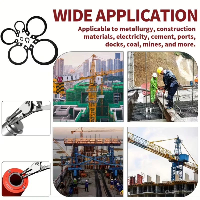 Kit surtido de anillos de seguridad internos, juego de arandelas de Clip C, kit de anillos de retención, M3-M25 de acero de 65Mn para orificio de eje de metal, 455 Uds.