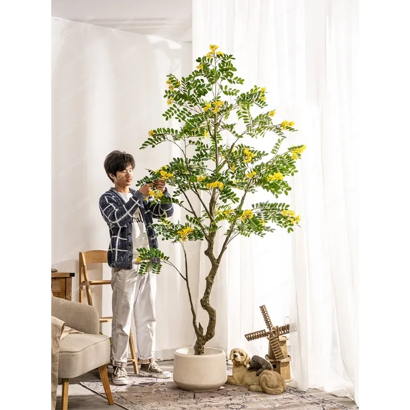

Artificial Flower Fake Trees Green Plant Bonsai Indoor Living Room Landscape Floor Bionic Flower Plants Decorative Ornaments