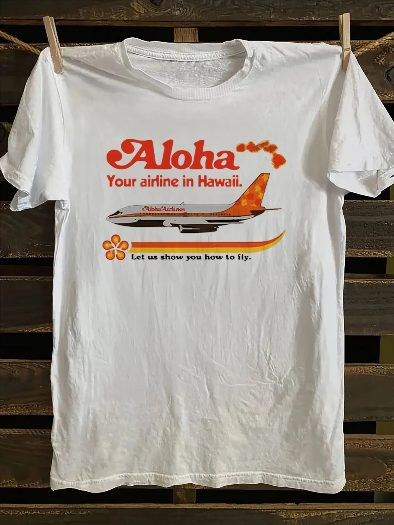Funny Aloha Airlines Retro Airline Graphic Men's T Shirt Tee Women Summer Spring Novelty Streetwear Oversized Trendy Loose Tops