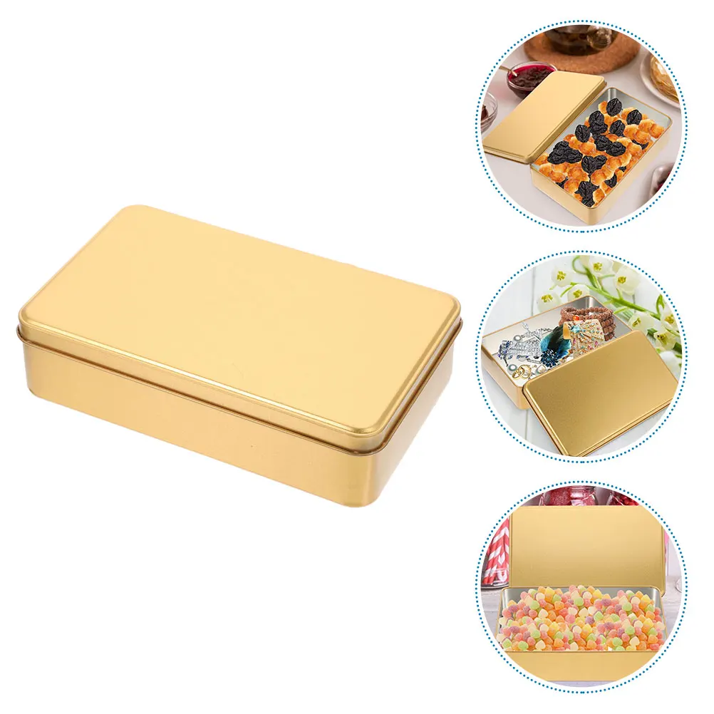 

Multifunctional Rectangular Tinplate Storage With Lid Strong Metal Container For Wedding Favors Holiday Packaging Candy Jewelry