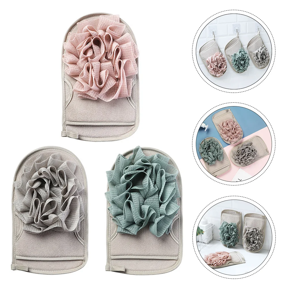 

3Pcs Bath Rubbing Towel Set Exfoliating Shower Gloves for Deep Body Scrub Reusable Hygienic Washing Mitt for Arms Back Legs