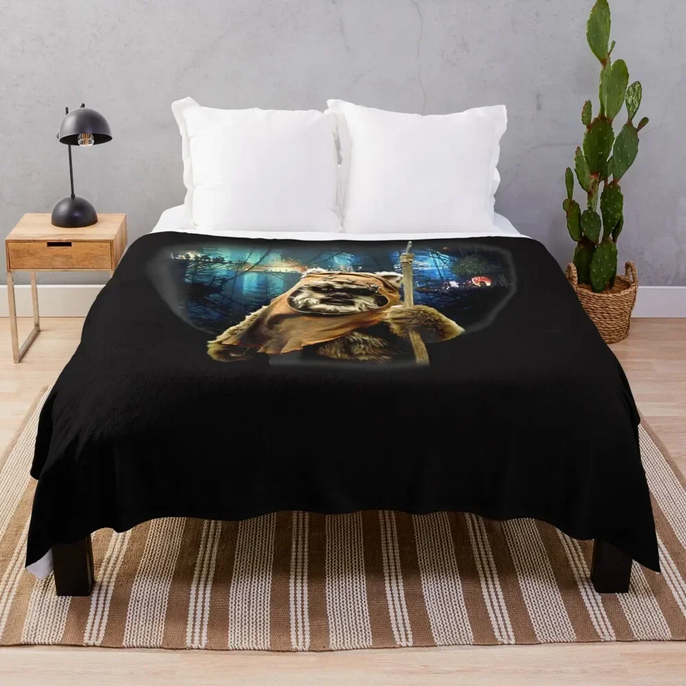 

Tree Village Wicket Ewok Graphic Throw Blanket Compact Warm Blanket for Car Road Trip