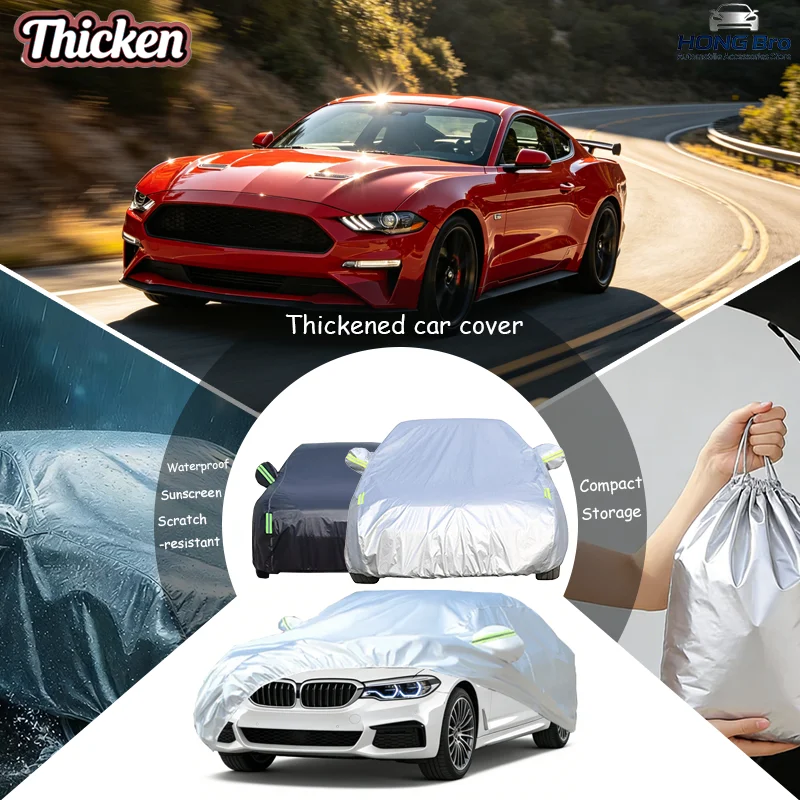 

For Ford Mustang 2009-2023 Full Car Covers Oxford Fabric, Anti-UV Sunshade, Waterproof Snowproof Dustproof Accessories
