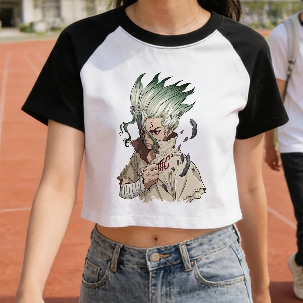 Dr Stone crop top female graphic gothic korean fashion party y2k tshirt graphic cheap gothic