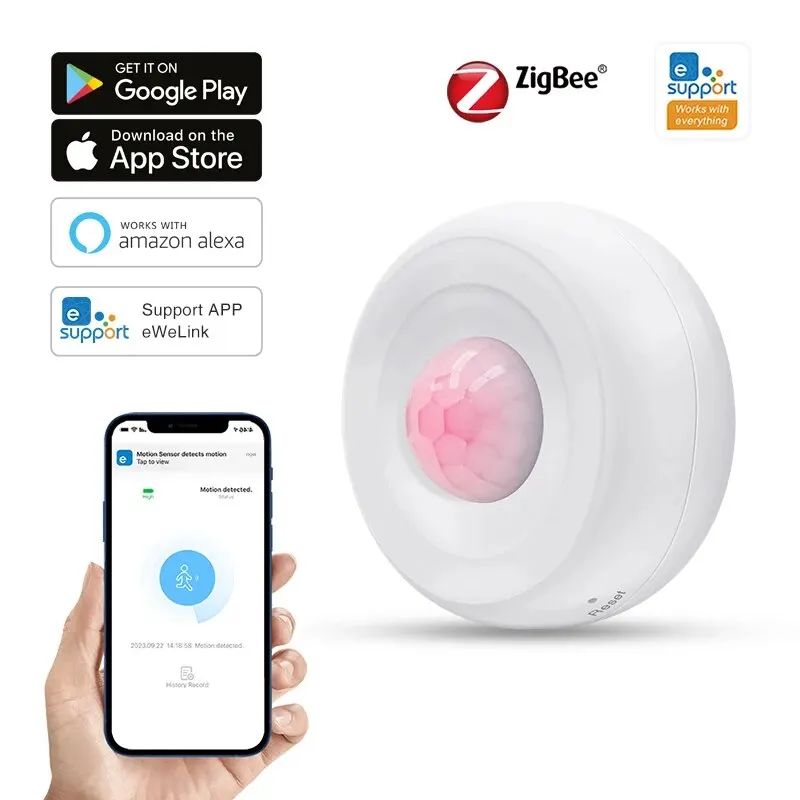 Zigbee PIR Motion Sensor Detector Movement Sensor Ewelink APP Wireless Home Automation System Work with Alexa