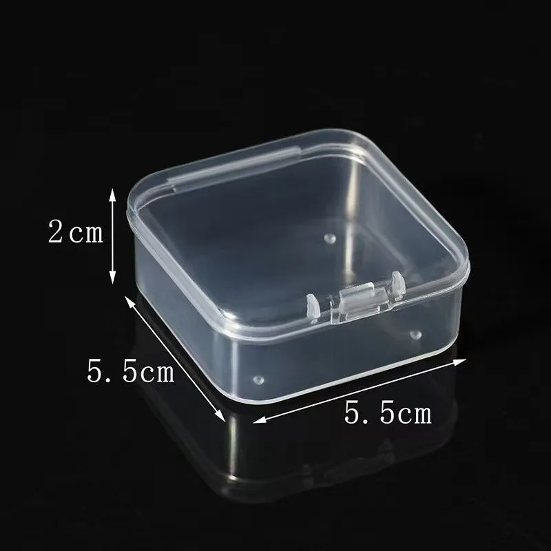 5/10pcs Mini Storage Box Transparent Square Plastic Box Earrings Jewelry Packaging Storage Small Square Box Jewelry Organizer