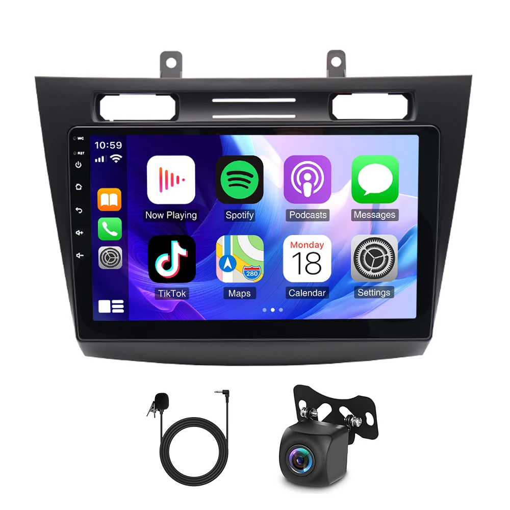 10inch Car GPS Navigation Player Android 14 Stereo Radio Steering Wheel Control Mirror Link 2 Din WiFi Bluetooth with Carplay/Android Auto 2+32G Compatible for Transit Connect 2010-2014