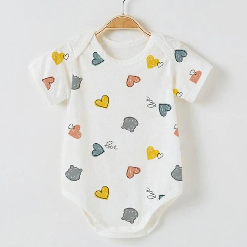 Baby Girls Clothing Cotton Short Sleeve Baby Bodysuits Cute Pattern Summer Infant Newborn Baby Boy Rompers 11 Colors
