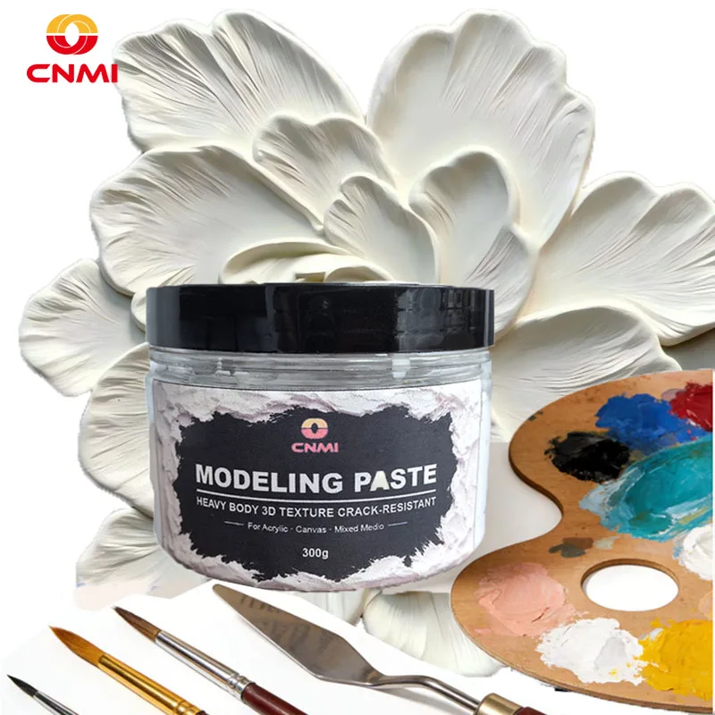 300g White Acrylic Modeling Paste Ideal Sculpting & Texture Paint for DIY Artists Creation Line Drawing Hand Painted Decorative