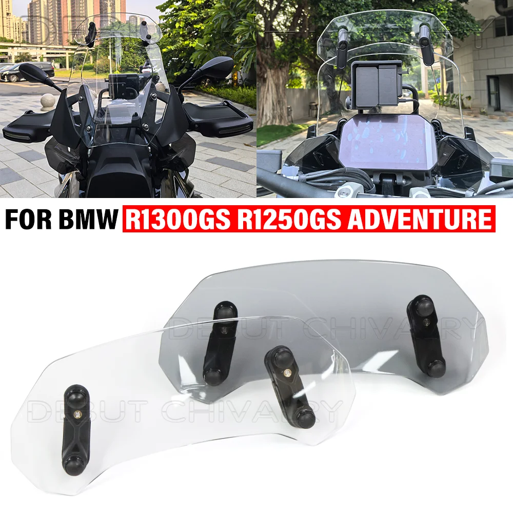 Verstellbare Klemm-Windschutzscheibe FÜR BMW R1300GS Adventure R 1250GS ADV R 1300GS Motorrad-Erweiterungs-Luftabweiser Windschutzscheibe