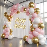 110Pcs Pink and Gold Balloon Garland Arch Kit with Metallic Gold Balloons Birthday Baby Shower Wedding Bridal Shower Party Decor