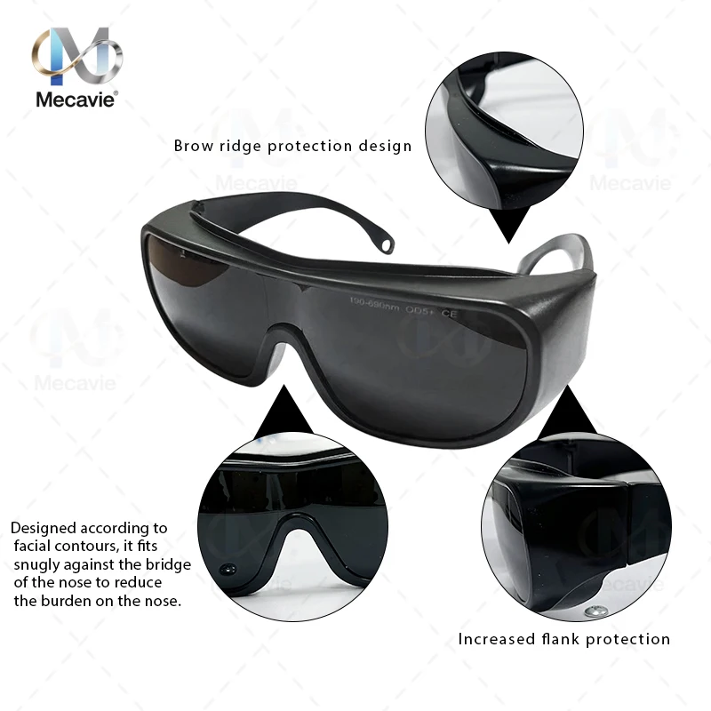 نظارات السلامة بالليزر 190-2000nm 10600nm OD6 CO2 نظارات حماية الليزر 1064 532 200-2000nm IPL نظارات الليزر حماية الليزر