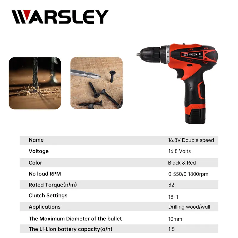 16 فولت بروكا ديامانتادا مثقاب لاسلكي مفك كهربائي أدوات كهربائية تالادروس Inalambricos Litio Envio Gratis Parafusadeira