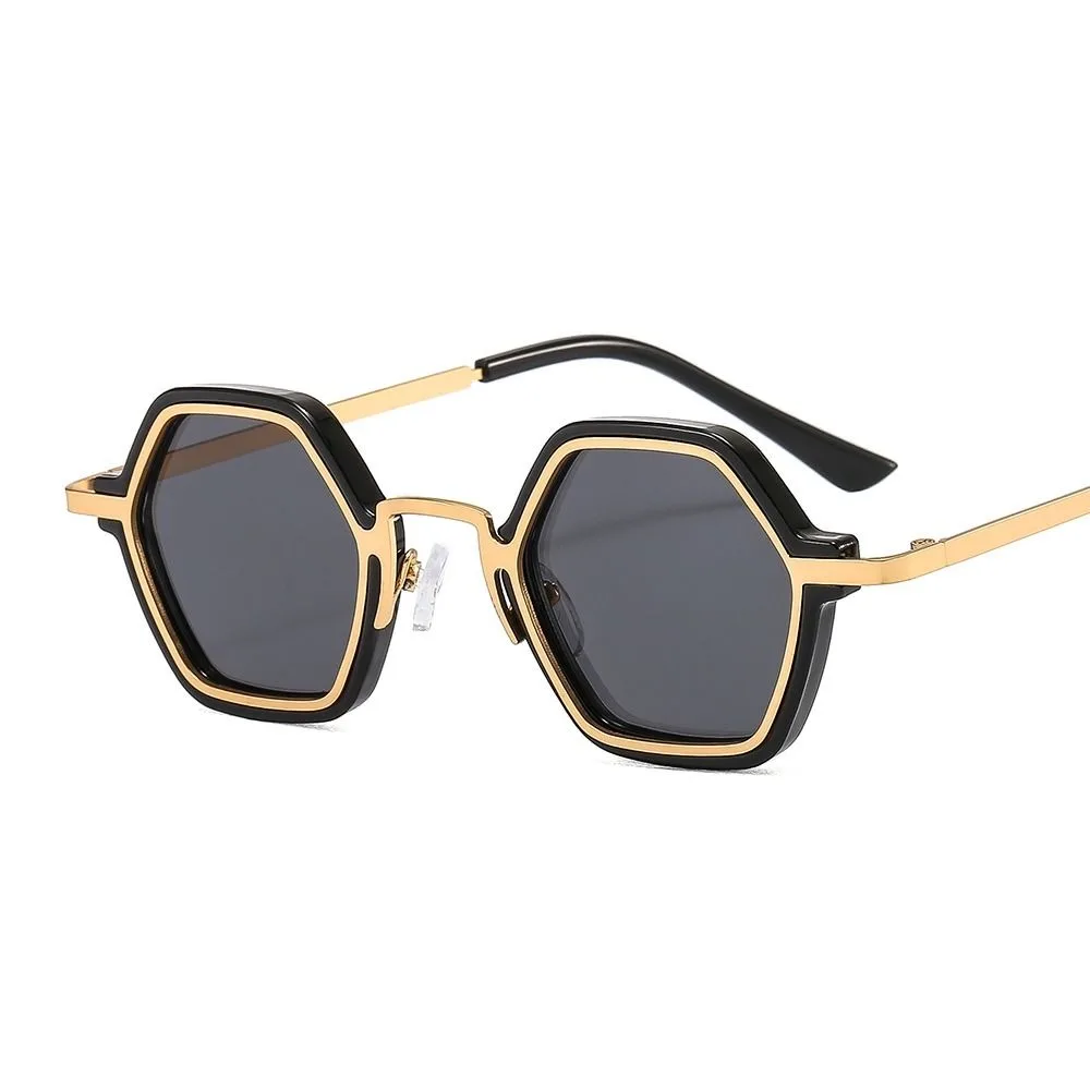 Fashion Polygon Sun Glasses Metal Sunglasses Small Frame Square Sunglasses for Men Women UV Protection Shades Cycling Eyewear