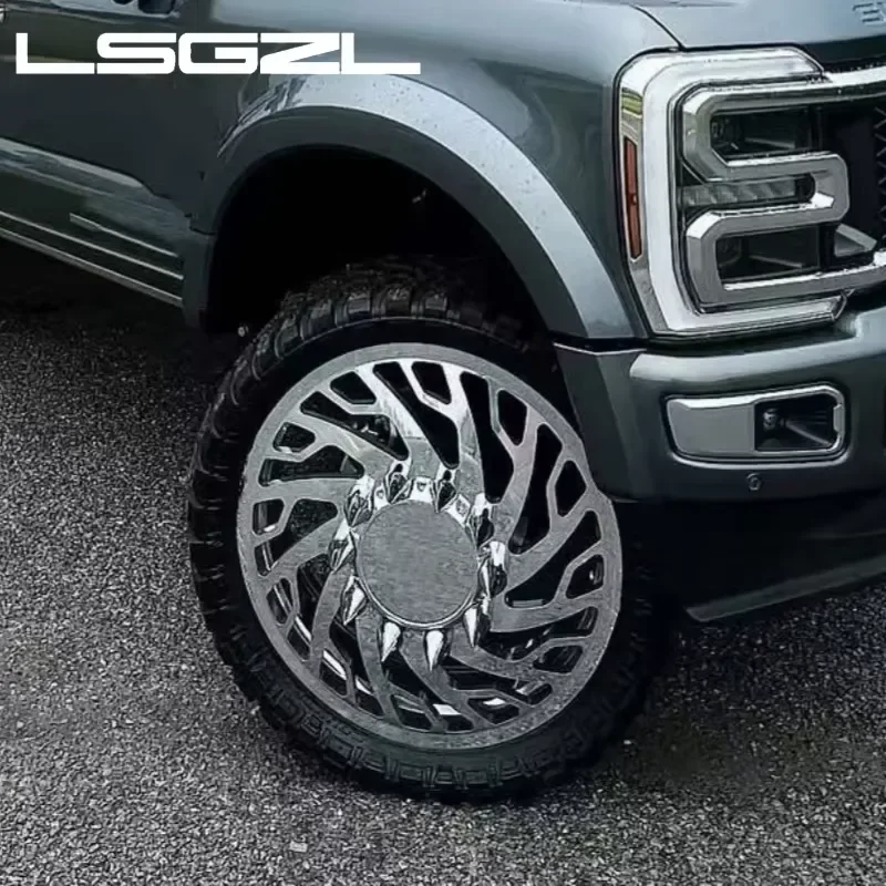i LSGZL Custom Polished Dually Forged Wheels 8x6.5 6x139.7 8x180 10x225 Truck Rims 22 24 26 Inch for Truck F450 gmc OffRoad 2