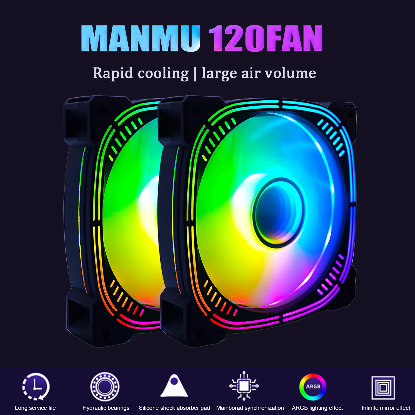 

Manmu Gaming Rgb Fan Radiator Pc Case Gaming Fans Rgb 120mm Case Fan For Pc Case