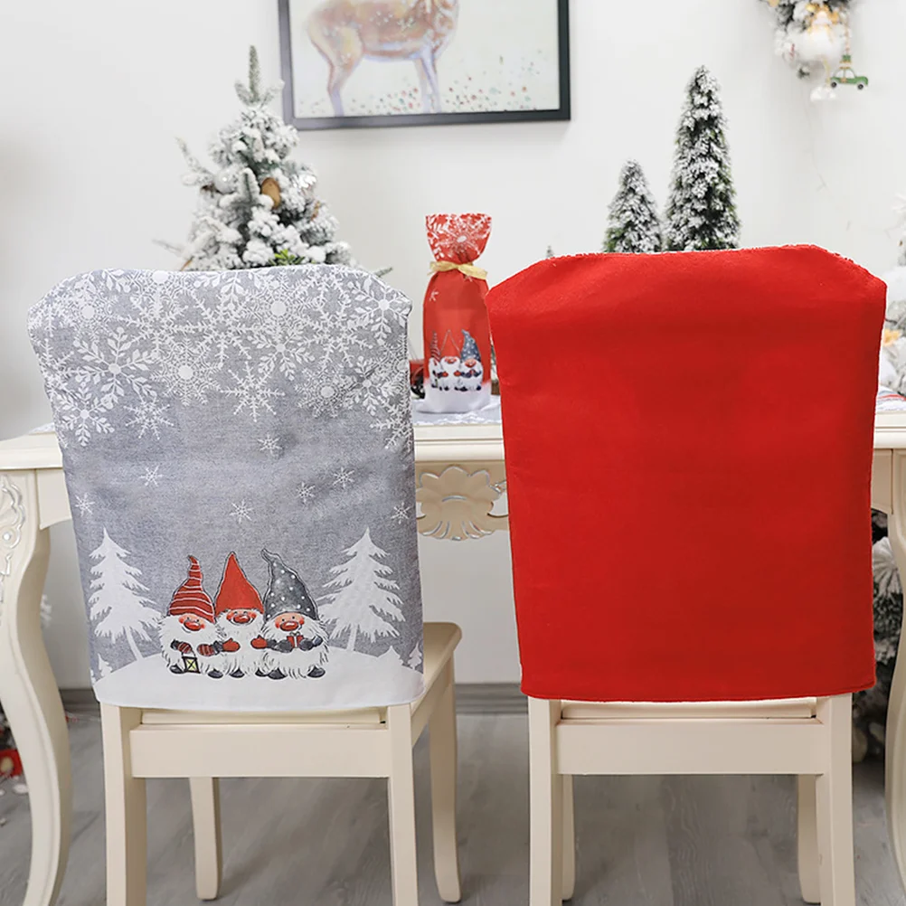 Chair Cover Christmas Supplies Slipcover Faceless Old Man Seat Red Protector for Xmas Decor Elder