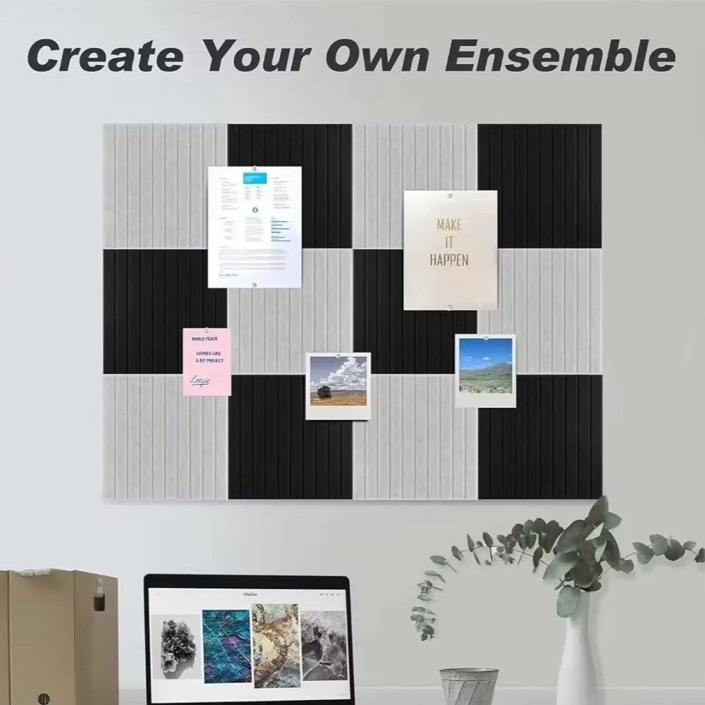 6pcs Versatile Self Adhesive Felt Bulletin Board 30x30cm Square Display Board Memo Board Photo Display Cork Board Office