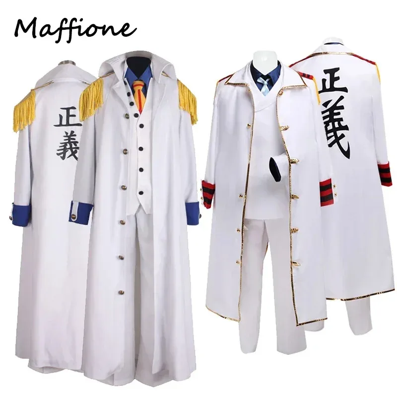 

2026 New Anime One Cos Piece Kuzan Aokiji Cosplay Costume Kapu Role Play Shirt Vest Pants Tie Windbreaker Halloween Carniv ★☆❤★☆