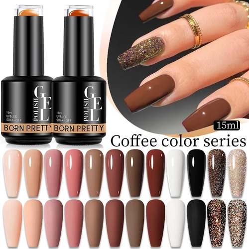 BORN PRETTY 15ml otoño Color Gel esmalte de uñas marrón oscuro azul rojo Navidad Soak Off UV LED Gel Nail Art DIY diseño barnices