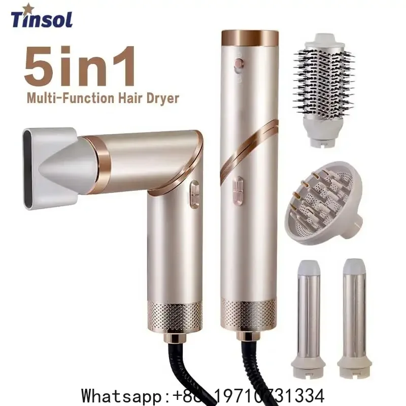 5-in-1 Multi-Function Hair Styler – Portable Foldable Dryer & Curling Iron with Negative Ion Care