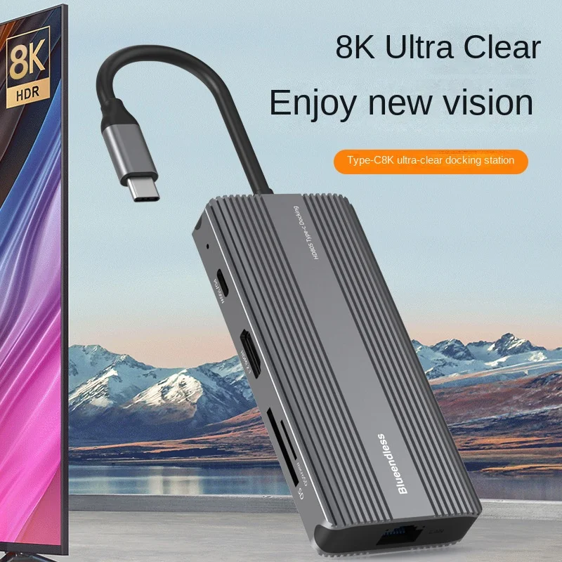 Type C Docking Station Dp + Hdmi Hetzelfde Display En Verschillende Display Mst Gigabit Ethernet Poort USB3.0 Splitter 12 In 1