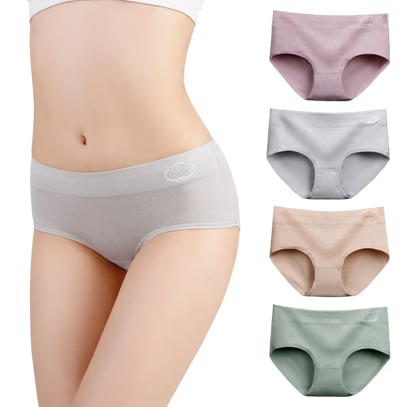 

Women Mid Waisted Underwear Ladies Cotton Panties Female Briefs Women's Intimates Breathable Lingeries For Woman Underpanties