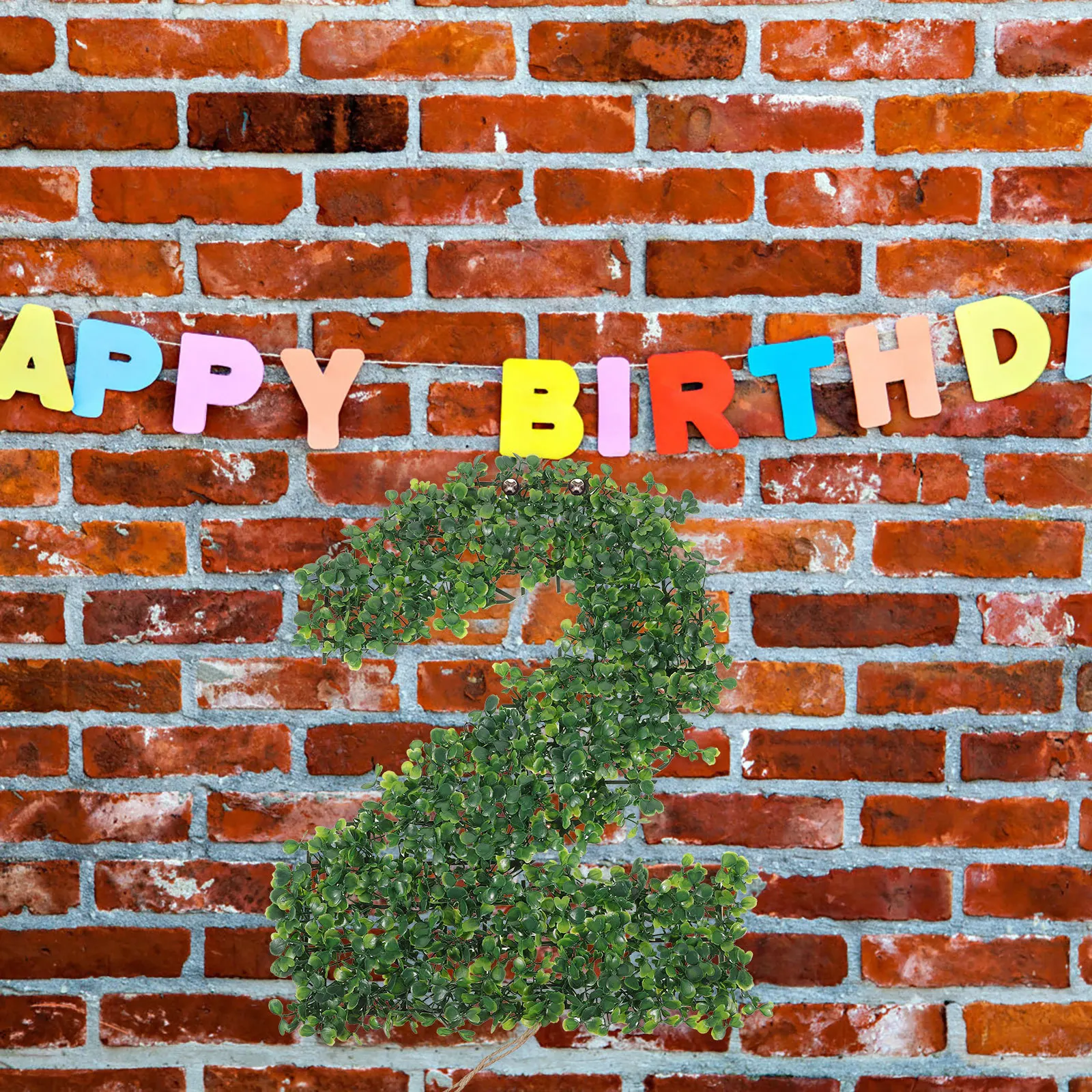 

Number Sign 2 Greenery Photo Prop 3D Number 2 Prop for Party Birthday Wall Decoration Two Birthday Decorations