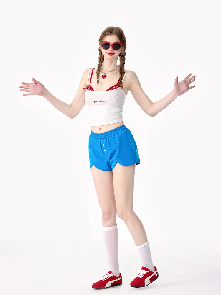 

Купальник-бикини Dopne: Новинка 2026 года, элитный комплект из четырех предметов с раздельным кроем, шорты с плоским краем, для небольшой груди, из полиэстера