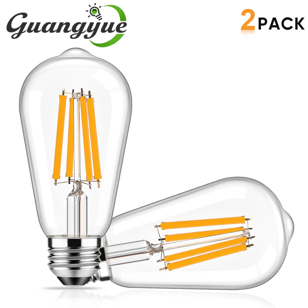 

Vintage ST58 LED Edison Bulb 12W Equivalent 120W E27 220V Antique Edison Bulbs 2700K Warm White 1200lm 2000lm Clear Glass Lamp