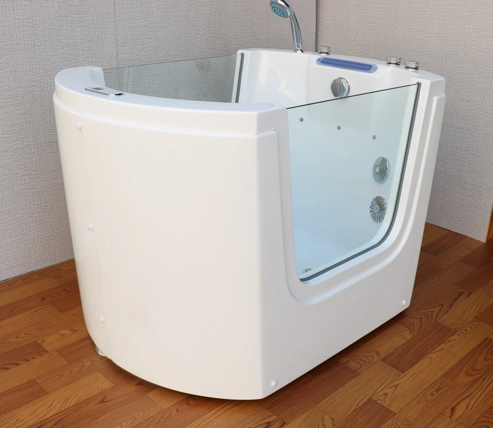 Freestanding led kids spa acrylic massage infant baby spa whirlpool bathtub for baby