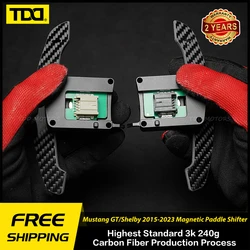 TDD Carbon Fiber Magnetic Paddles Shifter Compatible with Mustang GT/Shelby 2015 - 2023 Steering Wheel Paddle Shifter Extension
